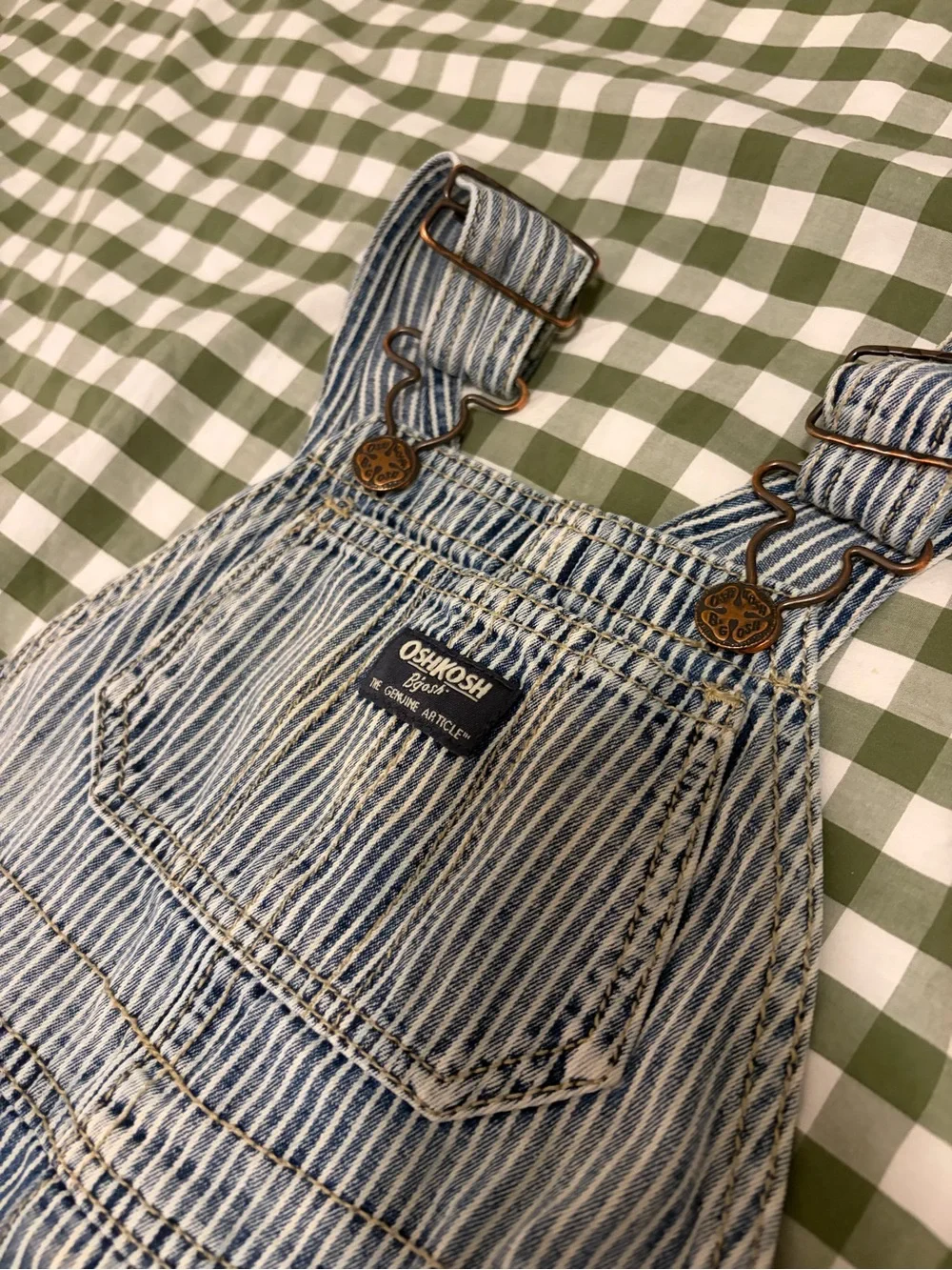 OshKosh B'gosh Blue and White Striped Kids Overalls